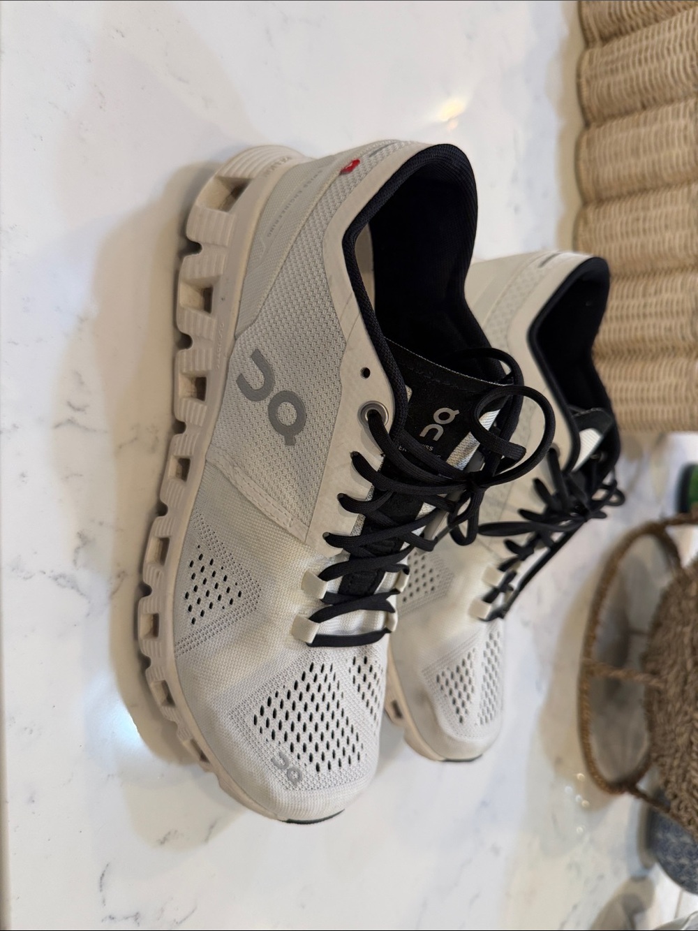On Running Cloud Running Shoes in white with Black Accents